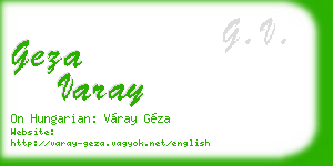 geza varay business card
