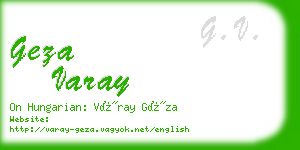 geza varay business card